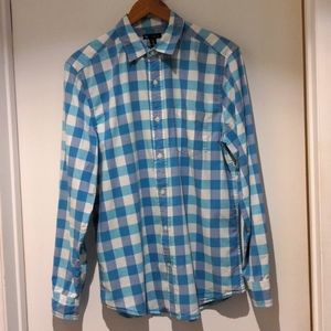 Gap Classic Fit Button Up Shirt, Medium, Cyan